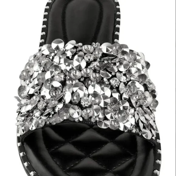 Embellished Black Sandals - Picture 3 of 4